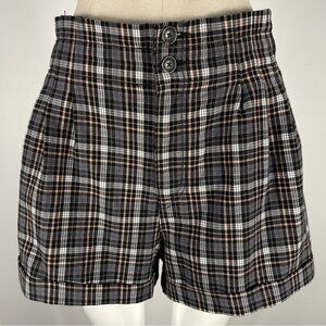 ❤️ American Eagle Outfitters Black Plaid High Waist Shorts 10